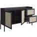 Aparador Buffet Para Sala de Jantar 139cm Pés Madeira Moss A03 Nero Preto - Lyam Decor