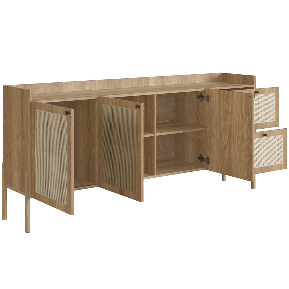 Aparador Buffet Para Sala de Jantar 183cm Pés Madeira Moss A03 Hanover Roble - Lyam Decor