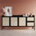 Aparador Buffet Para Sala de Jantar 183cm Pés Madeira Moss A03 Nero Preto - Lyam Decor