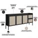 Aparador Buffet Para Sala de Jantar 183cm Pés Madeira Moss A03 Nero Preto - Lyam Decor