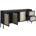 Aparador Buffet Para Sala de Jantar 183cm Pés Madeira Moss A03 Nero Preto - Lyam Decor
