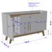 Aparador Buffet Sala Jantar Future B02 Off White Cinamomo com Espelho Adnet 54 cm Preto - Lyam Decor