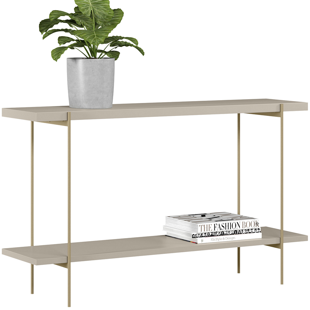 Aparador Decorativo Industrial Para Sala Estar Jantar Aço Moric L05 Off White Dourado - Lyam Decor