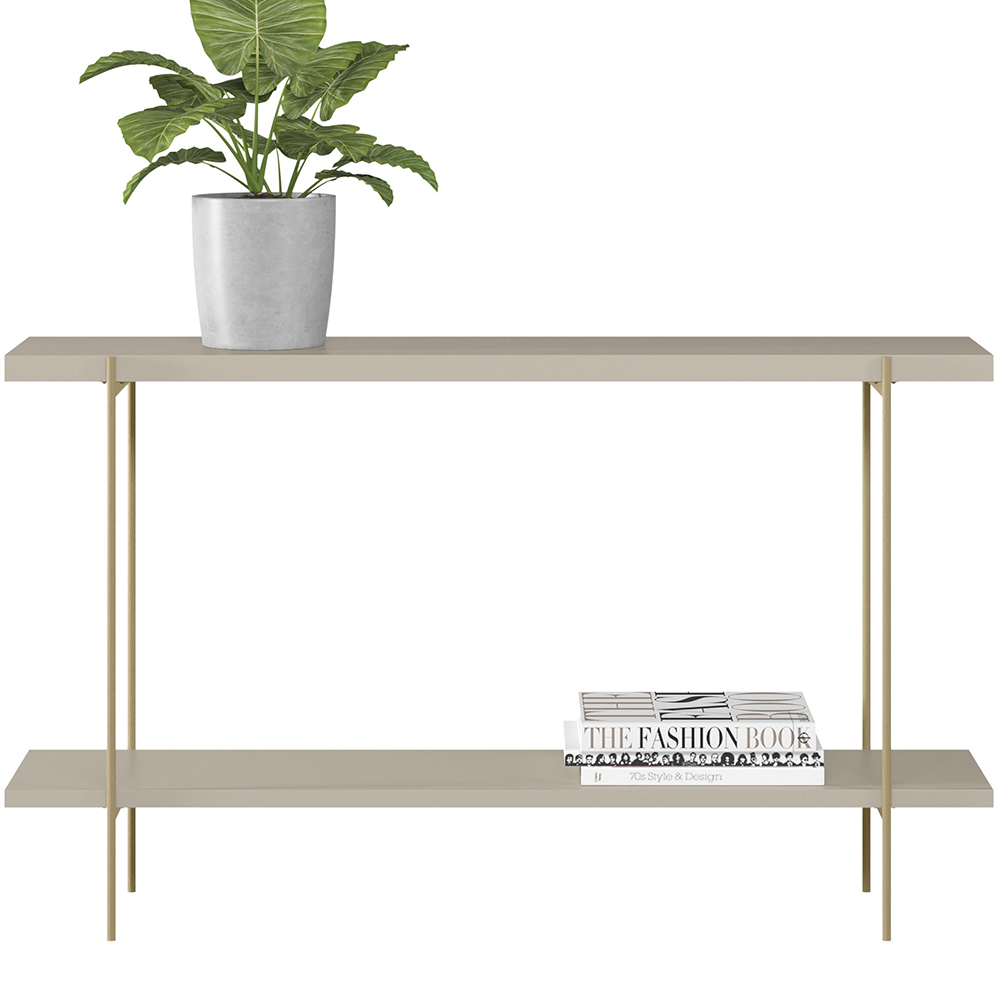 Aparador Decorativo Industrial Para Sala Estar Jantar Aço Moric L05 Off White Dourado - Lyam Decor