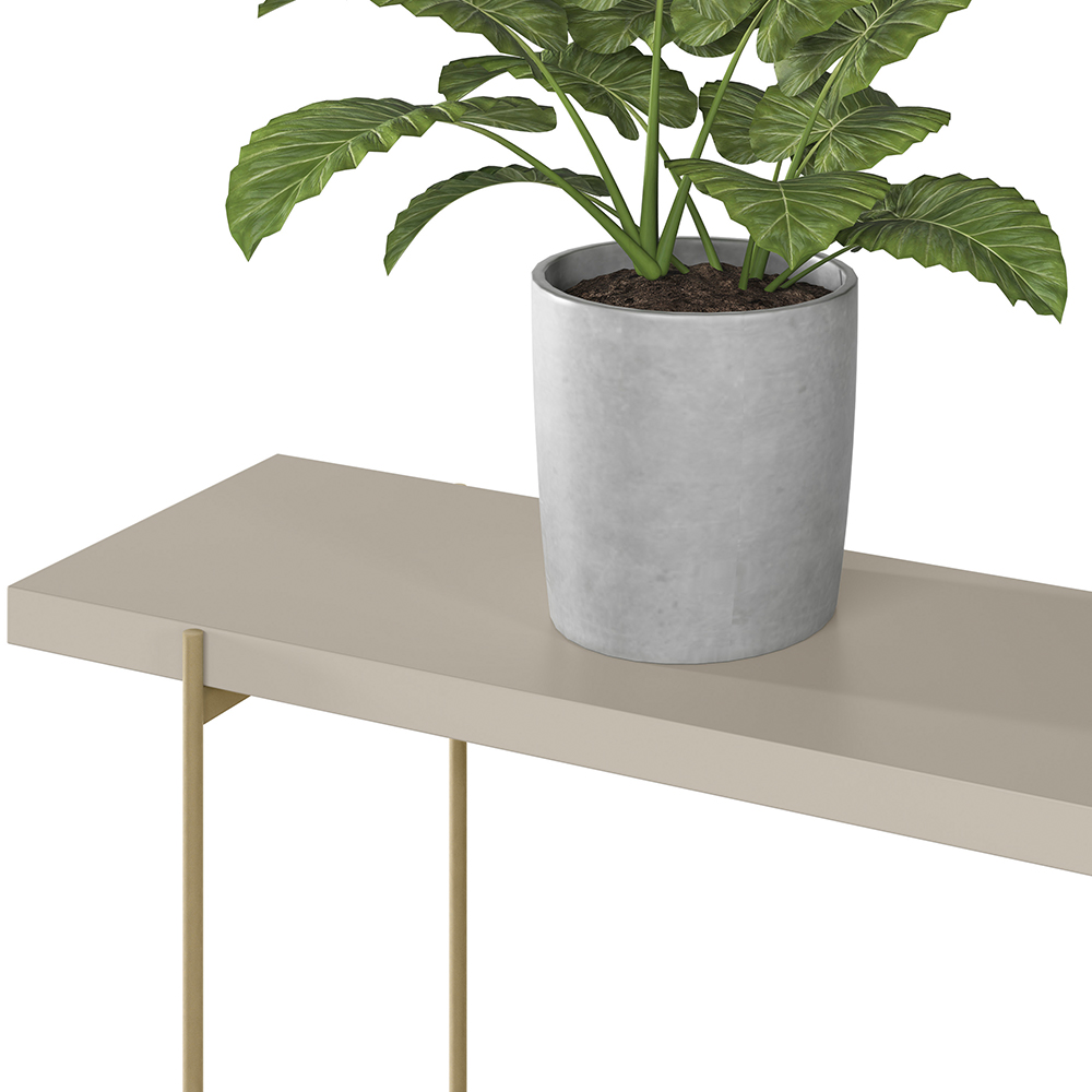 Aparador Decorativo Industrial Para Sala Estar Jantar Aço Moric L05 Off White Dourado - Lyam Decor