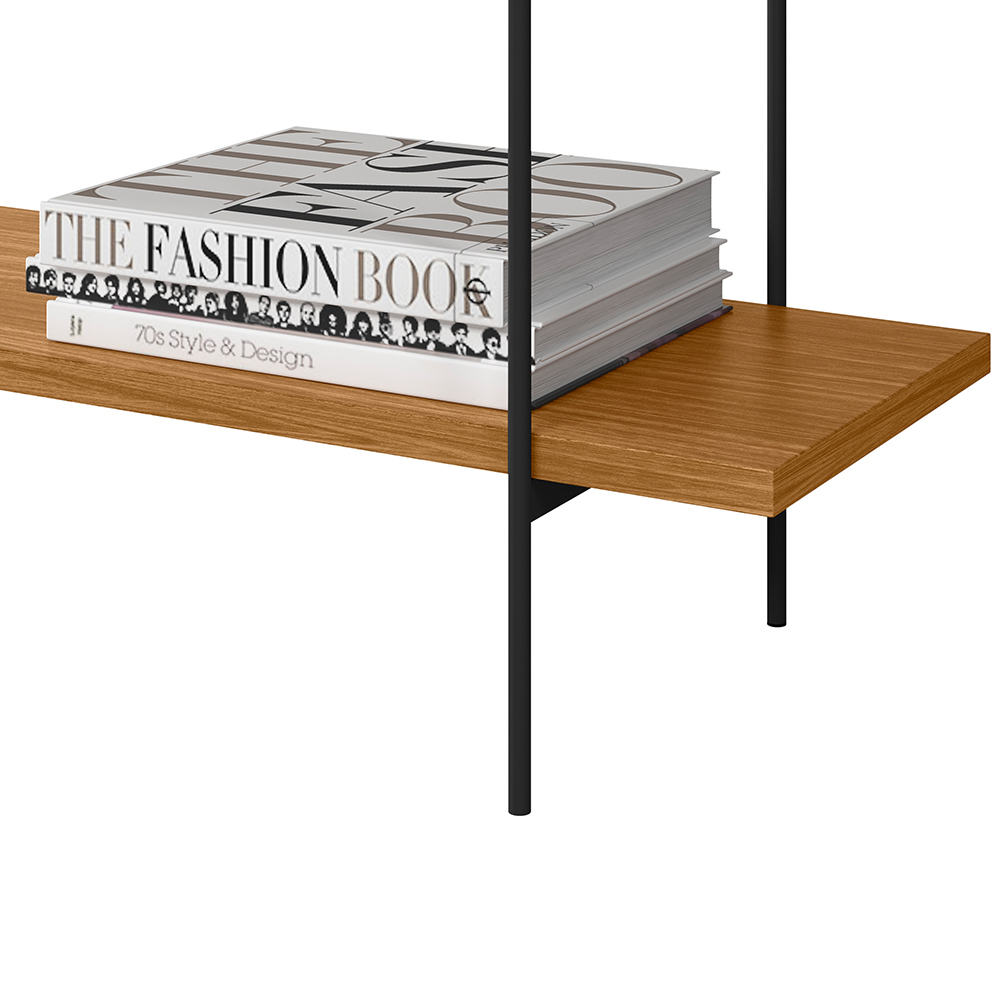 Aparador Decorativo Industrial Para Sala de Estar Jantar Aço Moric L05 Nature Preto - Lyam Decor