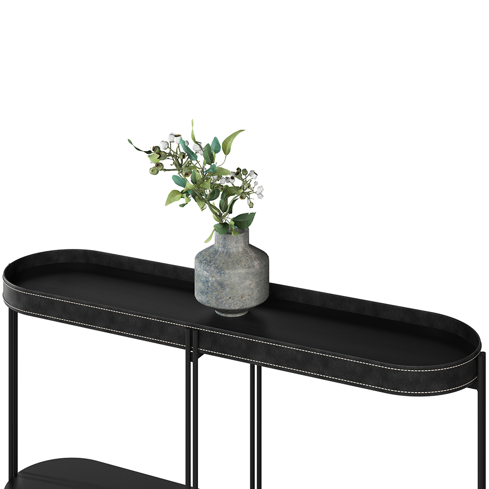 Aparador Decorativo Industrial Para Sala de Estar Jantar Sintético Nord L05 Preto - Lyam Decor