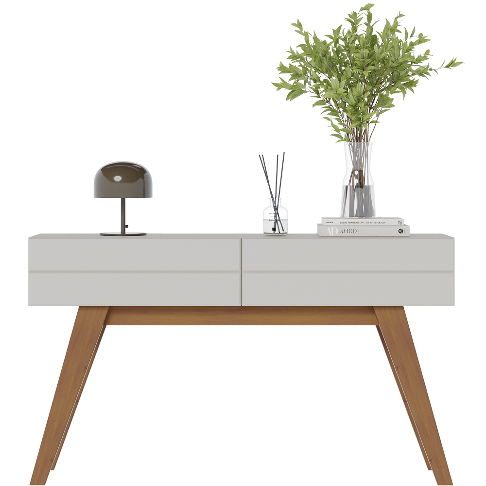 Aparador Decorativo Para Sala De Estar 02 Gavetas Meira C04 Off White Matte - Lyam
