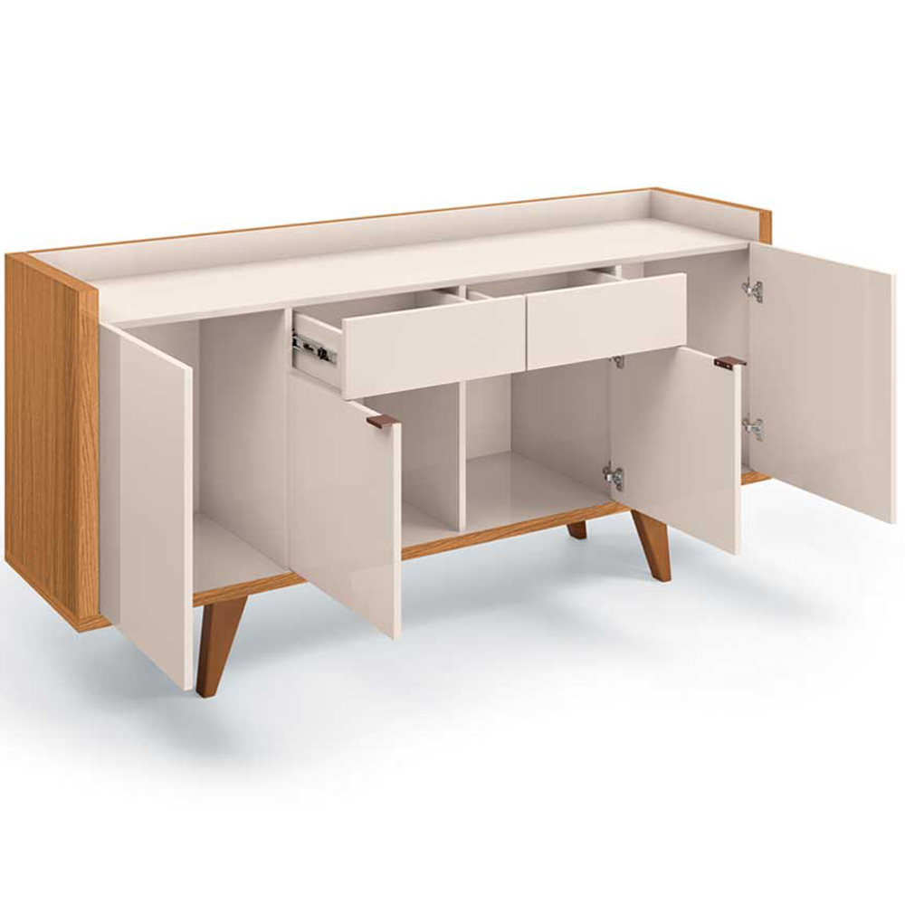 Aparador Para Sala Buffet Com 04 Portas 02 Gavetas Havana B01 Off White Cinamomo - Lyam Decor
