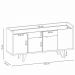 Aparador Para Sala Buffet Havana B01 com Espelho Adnet 54 cm Alça de Couro Freijó Cinza - Lyam Decor