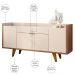 Aparador Para Sala Buffet com 04 Portas 02 Gavetas Havana B01 Off White Nature - Lyam Decor