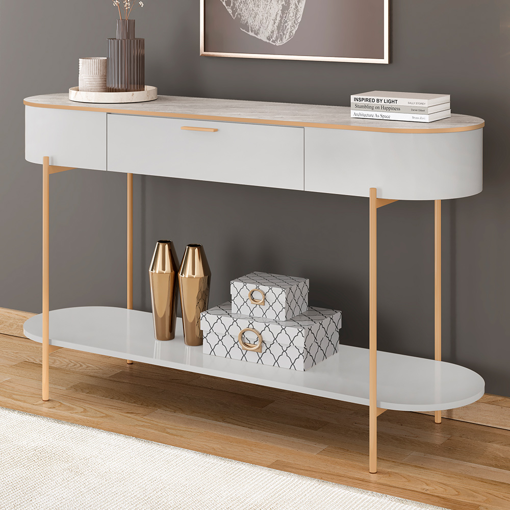 Aparador Para Sala De Estar Orgânico Industrial Beca D05 Bali Quartzo - Lyam Decor