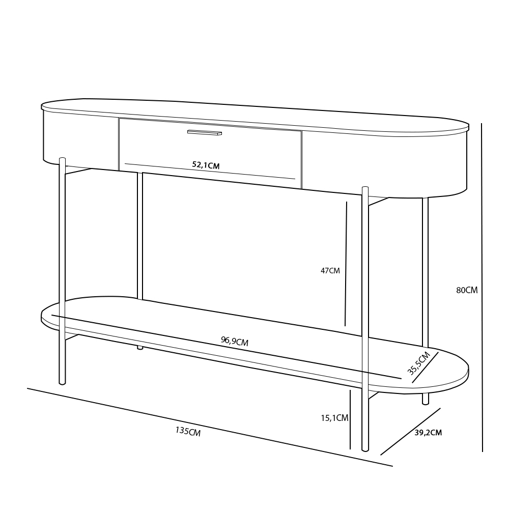 Aparador Para Sala De Estar Orgânico Industrial Beca D05 Bali Quartzo - Lyam Decor
