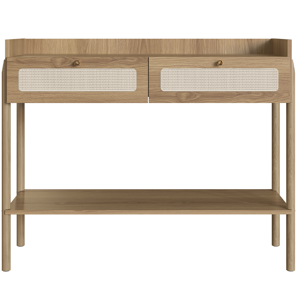 Aparador Para Sala de Estar 2 Gavetas Pés Madeira Moss A03 Hanover Roble - Lyam Decor