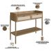 Aparador Para Sala de Estar 2 Gavetas Pés Madeira Moss A03 Hanover Roble - Lyam Decor
