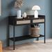 Aparador Para Sala de Estar 2 Gavetas Pés Madeira Moss A03 Nero Preto - Lyam Decor