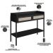 Aparador Para Sala de Estar 2 Gavetas Pés Madeira Moss A03 Nero Preto - Lyam Decor