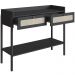 Aparador Para Sala de Estar 2 Gavetas Pés Madeira Moss A03 Nero Preto - Lyam Decor