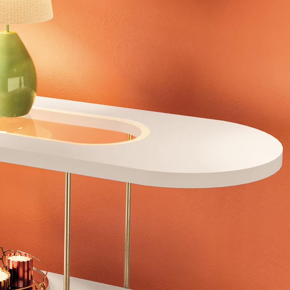 Aparador Para Sala de Estar Orgânico Industrial Friesen B01 Off White - Lyam Decor