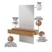 Aparador Sala De Estar Suspenso Com Espelho 1 Gaveta Bari 155x110 D03 Freijó Off White - Lyam Decor