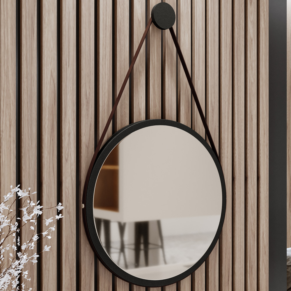 Aparador Sala de Estar 02 Gavetas Meira C04 Off White Matte Com Espelho Adnet 54cm Preto - Lyam