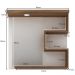 Armário Aéreo Para Banheiro 70cm Com 03 Prateleiras E Espelho Veneza B06 Branco Nogal - Lyam Decor