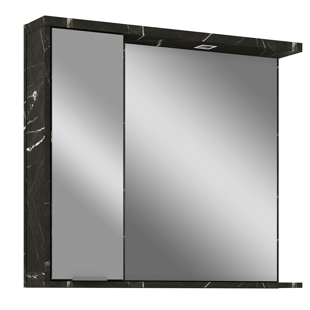 Armário Aéreo Para Banheiro 80cm Com 01 Porta E Espelho Loft B06 Portoro - Lyam Decor