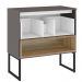 Armário Balcão Gabinete 80cm 01 Gaveta Com Pés Vicenza B06 Magneto Nogal - Lyam Decor