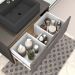 Armário Balcão Gabinete 80cm 01 Gaveta Com Pés Vicenza B06 Magneto Nogal - Lyam Decor