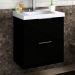 Armário Balcão Gabinete Para Banheiro 60cm Com 03 Gavetas Pietra B06 Preto Brilho - Lyam Decor