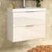 Armário Balcão Gabinete Para Banheiro 80cm Com 03 Gavetas Pietra B06 Branco Brilho - Lyam Decor