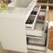 Armário Balcão Gabinete Para Banheiro 80cm Com 03 Gavetas Pietra B06 Gianduia Brilho - Lyam Decor