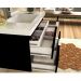 Armário Balcão Gabinete Para Banheiro 80cm Com 03 Gavetas Pietra B06 Preto Brilho - Lyam Decor