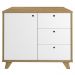 Armário Balcão Multiuso Para Escritório Sala 1 Porta 3 Gavetas Lugano A02 Olmo Branco - Lyam Decor