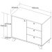 Armário Balcão Multiuso Para Escritório Sala 1 Porta 3 Gavetas Lugano A02 Olmo Branco - Lyam Decor