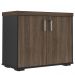 Armário Balcão Multiuso Para Escritório Sala 2 Portas Atria Executiva A02 Charuto Preto - Lyam Decor