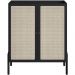 Armário Bar Para Sala 2 Portas 93cm Pés Madeira Moss A03 Nero Preto - Lyam Decor