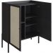 Armário Bar Para Sala 2 Portas 93cm Pés Madeira Moss A03 Nero Preto - Lyam Decor