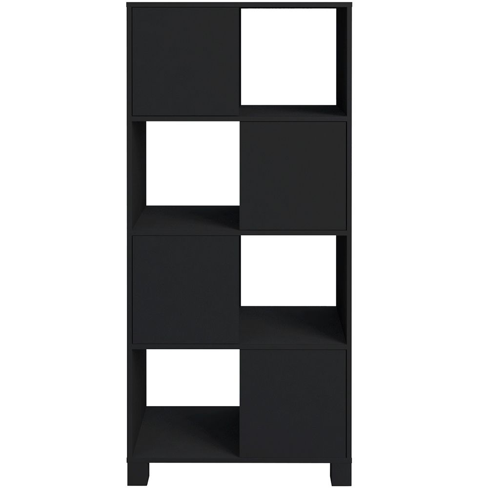 Armário Multiuso 02 Portas com Nichos Wally A02 Preto - Lyam Decor