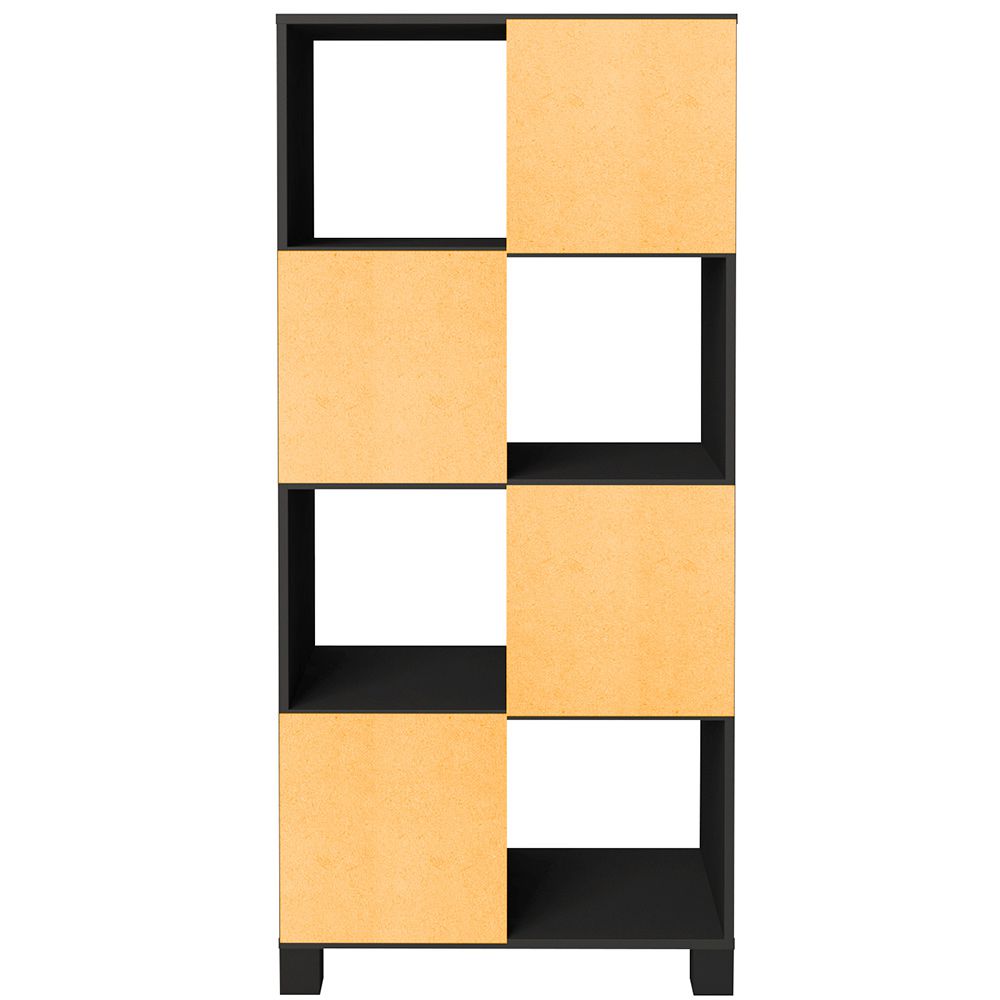 Armário Multiuso 02 Portas com Nichos Wally A02 Preto - Lyam Decor