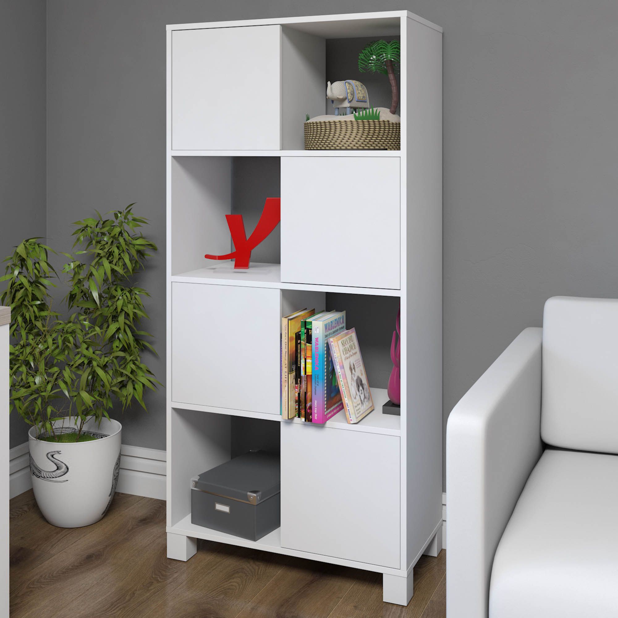 Armário Multiuso 02 Portas com Nichos Wally Branco A02 - Lyam Decor