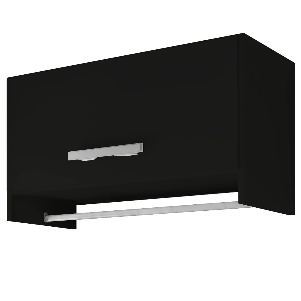 Armário Multiuso Aéreo Cabideiro Grécia L03 Preto - Lyam Decor
