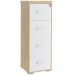 Armário Multiuso Office Arquivo 4 Gavetas Atria Executiva 132cm A02 Carvalho Branco - Lyam Decor