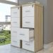 Armário Multiuso Office Arquivo 4 Gavetas Atria Executiva 132cm A02 Carvalho Branco - Lyam Decor