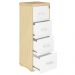 Armário Multiuso Office Arquivo 4 Gavetas Atria Executiva 132cm A02 Carvalho Branco - Lyam Decor