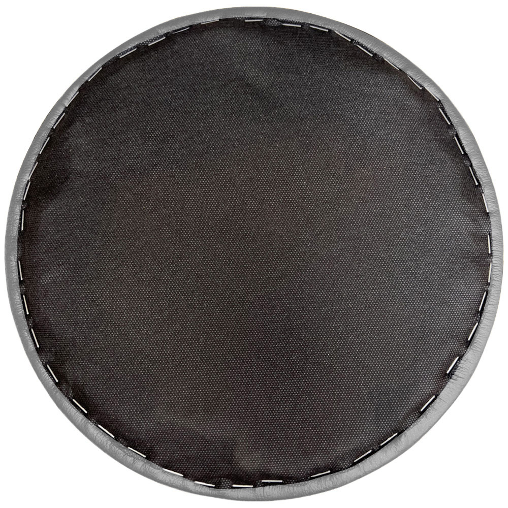 Assento Redondo Banqueta Cadeira Estofados Poltronas H02 Corino Cinza 39 cm - Lyam Decor