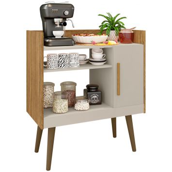 Balcão Aparador Buffet Para Café 01 Porta B02 Cinamomo Off White - Lyam Decor