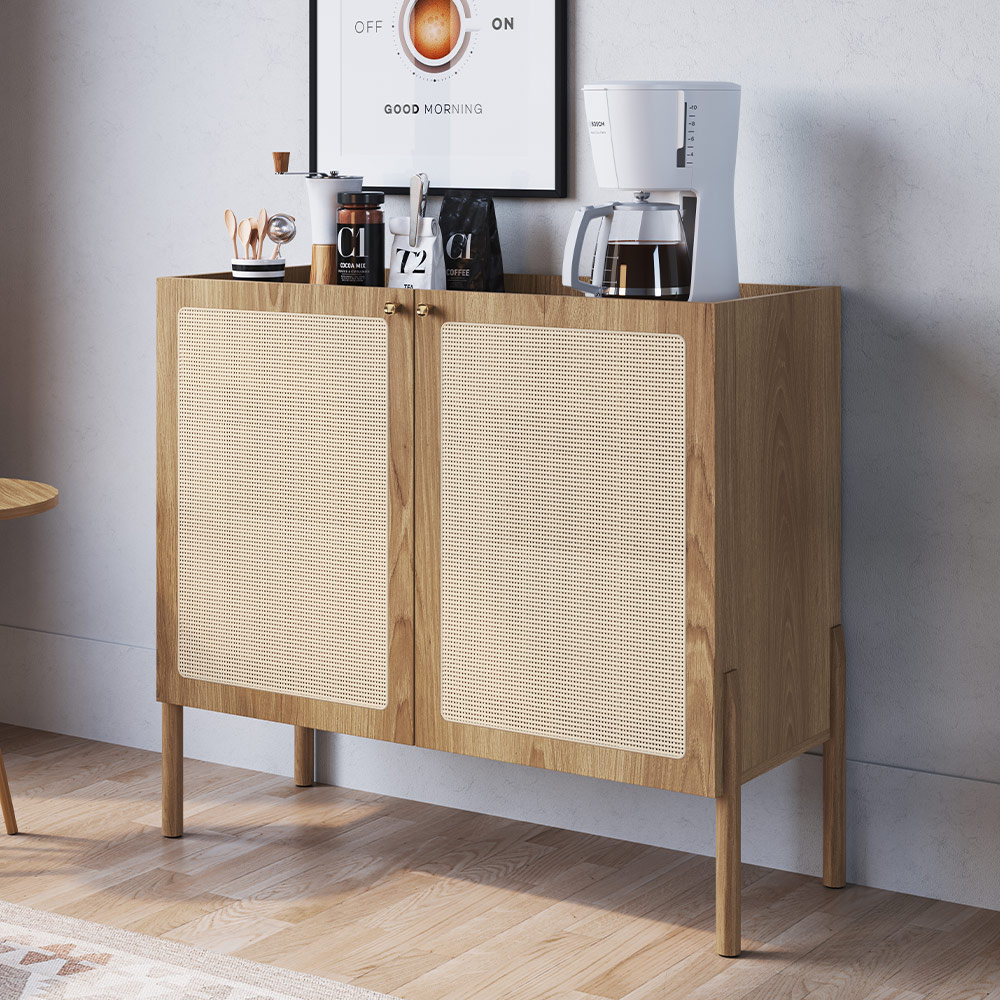 Balcão Aparador Cantinho do Café Pés Madeira Moss A03 Hanover Roble - Lyam Decor