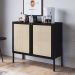 Balcão Aparador Cantinho do Café Pés Madeira Moss A03 Nero Preto - Lyam Decor