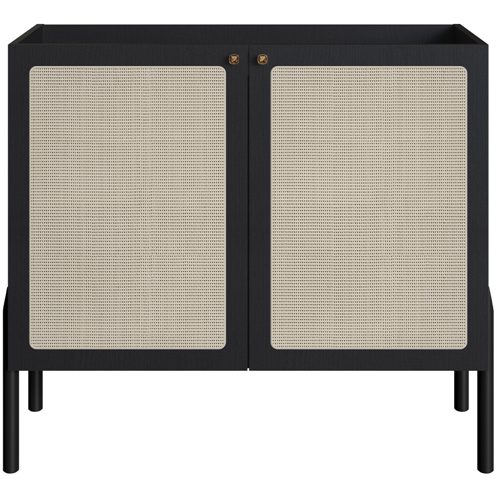 Balcão Aparador Cantinho do Café Pés Madeira Moss A03 Nero Preto - Lyam Decor